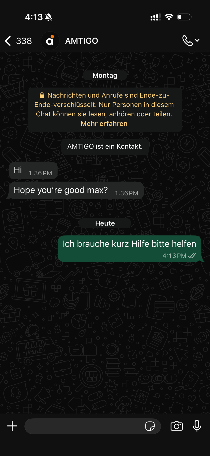 WhatsApp-Chat mit Amtigo